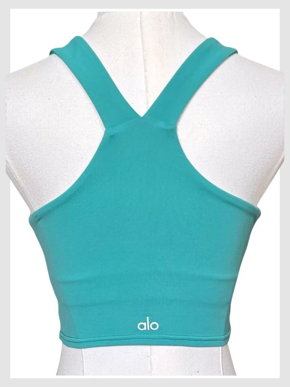Alo Yoga Airbrush Real Bra Tank Teal Cropped Racerback S